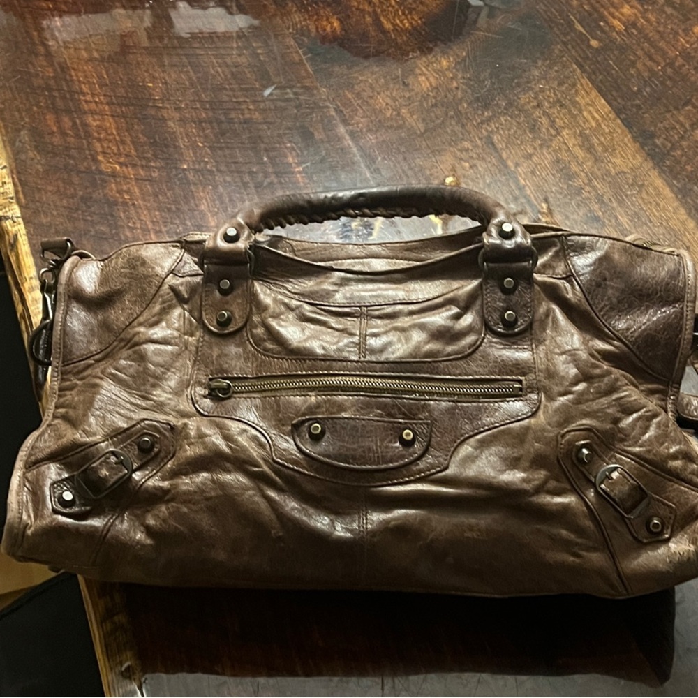Balenciaga Brown Leather Shoulder Bag
